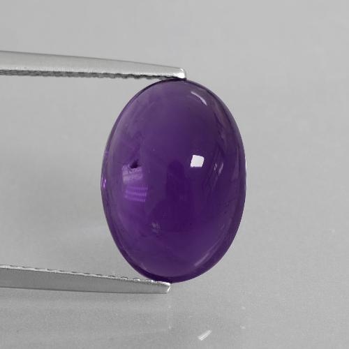 Améthyste violet foncé naturelle coupe ovale, 5,40 ct, transparent