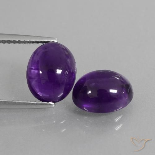 6.09ctw Naturel Violet moyen Améthyste, ovale, Transparent