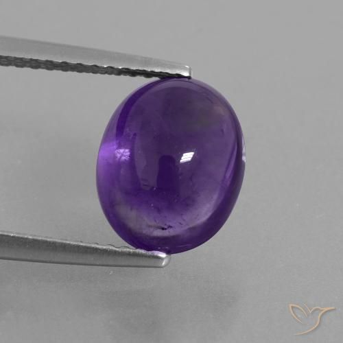 Améthyste Violet moyen naturelle ovale, 3.29 ct, Transparent