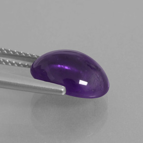 Améthyste violet moyen naturelle coupe ovale, 3,10 ct, transparent