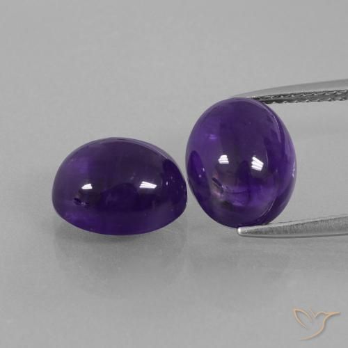 6.97ctw Naturel Violet foncé Améthyste, ovale, Transparent