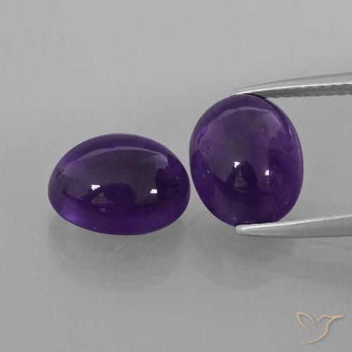 5.96ctw Naturel Violet foncé Améthyste, ovale, Transparent