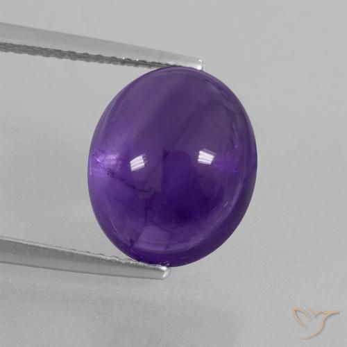 Améthyste Violet moyen naturelle Coupe ovale, 5.68 ct, Transparent