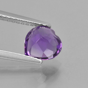 Améthyste Violet naturelle Forme de coeur, 1.09 ct, VVS