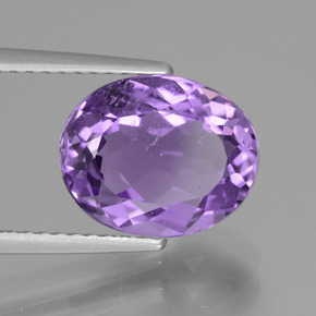Améthyste Violet naturelle Coupe ovale, 3.14 ct, VS-SI