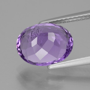 Améthyste Violet naturelle Coupe ovale, 3.14 ct, VS-SI