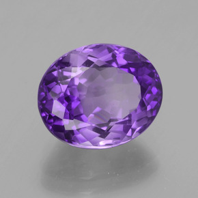 Améthyste Violet naturelle Coupe ovale, 4.08 ct, VS-SI