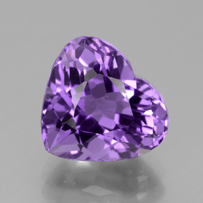 Améthyste violet naturelle forme de coeur, 4,47 ct, VVS-VS