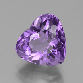 Améthyste violet naturelle forme de coeur, 4,47 ct, VVS-VS