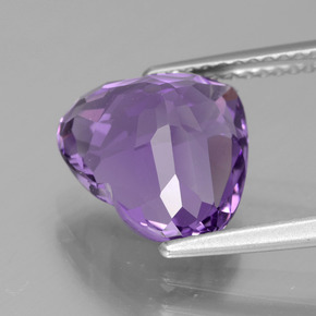 Améthyste violet naturelle forme de coeur, 4,47 ct, VVS-VS