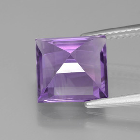 Améthyste Violet naturelle Carré, 3.27 ct, VS