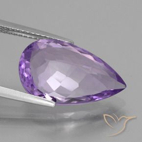 Améthyste Violet moyen naturelle En forme de poire, 6.48 ct, VS