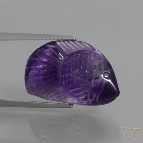 13.44ct Naturel Violet foncé Améthyste, Fantaisie, Transparent