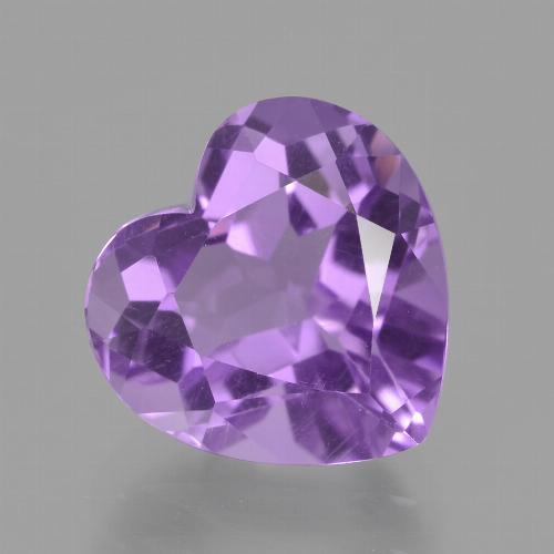 Améthyste Pourpre violacé moyen naturelle Forme de coeur, 3.43 ct, VVS-VS