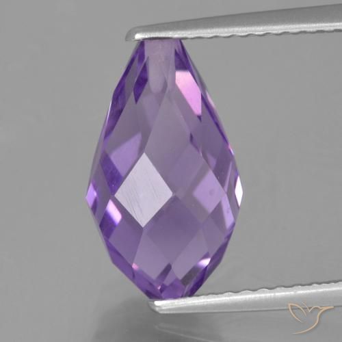 4.23ct Naturel Violet iris rosâtre Améthyste, Briolette, VS