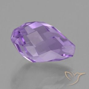 Améthyste Violet iris rosâtre naturelle Briolette, 3.52 ct, VS