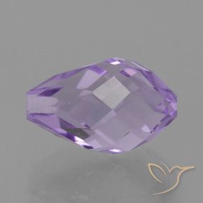 Améthyste Violet rosâtre léger naturelle Briolette, 3.48 ct, VS
