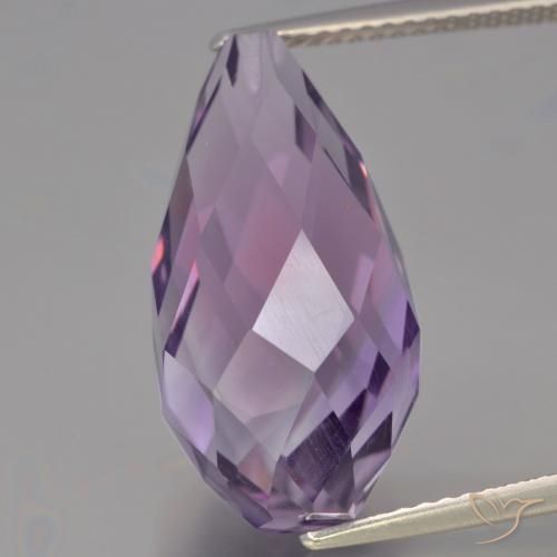 12.34ct Naturel Violet moyen Améthyste, Briolette, VVS-VS