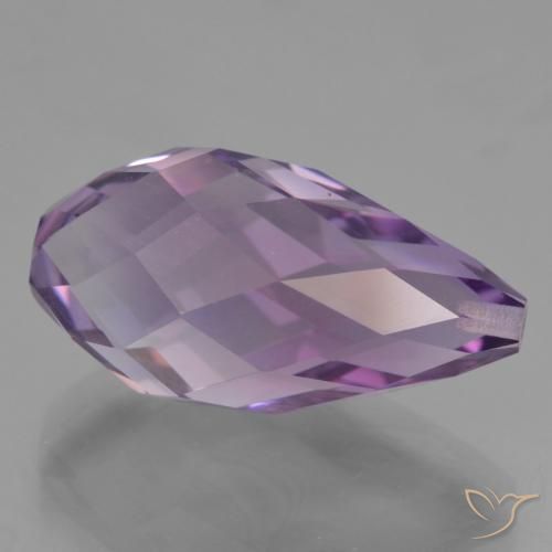 Améthyste Violet moyen naturelle Briolette, 12.34 ct, VVS-VS