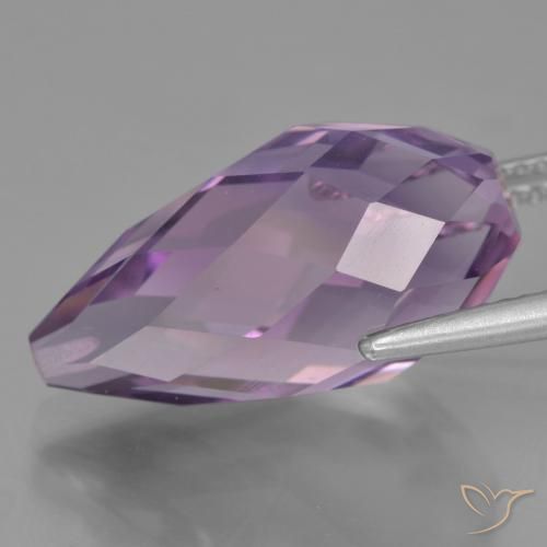 Améthyste Violet moyen naturelle Briolette, 12.34 ct, VVS-VS