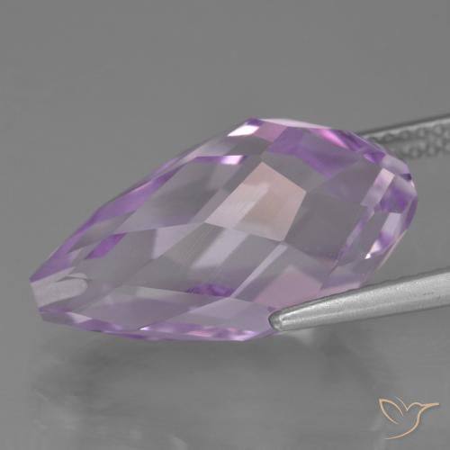Améthyste Violet rosâtre léger naturelle Briolette, 11.48 ct, VS