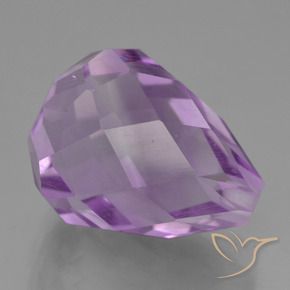 Améthyste Violet Rosâtre naturelle Briolette, 9.36 ct, VS
