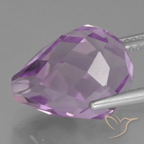 Améthyste Violet Rosâtre naturelle Briolette, 9.36 ct, VS