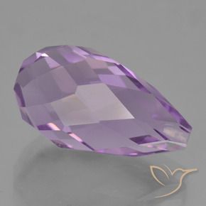 Améthyste Violet rosâtre moyen naturelle Briolette, 8.81 ct, VS