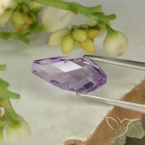 Améthyste Violet iris rosâtre naturelle Briolette, 3.52 ct, VS