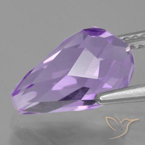 Améthyste Violet iris profond naturelle Briolette, 3.71 ct, VS