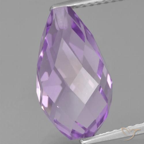 6.31ct Naturel Violet Rosâtre Améthyste, Briolette, VS