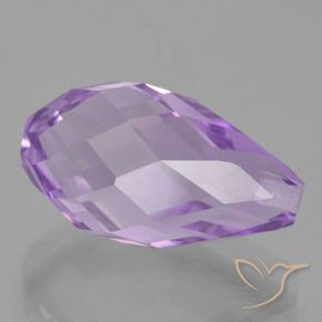 Améthyste Violet Rosâtre naturelle Briolette, 6.31 ct, VS