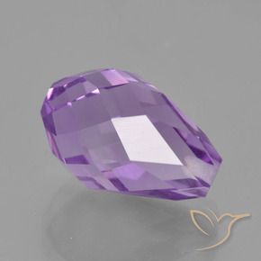 Améthyste Violet violacé naturelle Briolette, 5.68 ct, VS