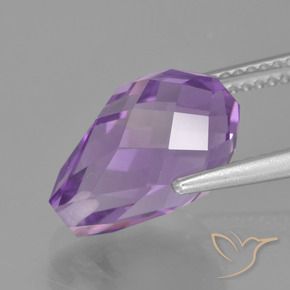 Améthyste Violet violacé naturelle Briolette, 5.68 ct, VS