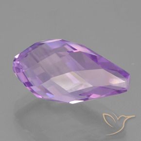 Améthyste Violet violacé naturelle Briolette, 6.76 ct, VS