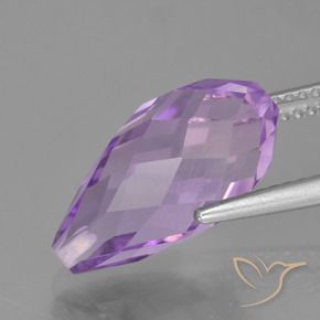 Améthyste Violet violacé naturelle Briolette, 6.76 ct, VS