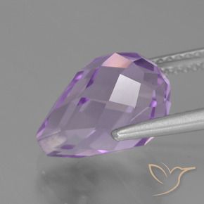 Améthyste Violet moyen naturelle Briolette, 5.22 ct, VS