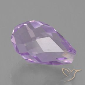 Améthyste Violet moyen naturelle Briolette, 5.70 ct, VS