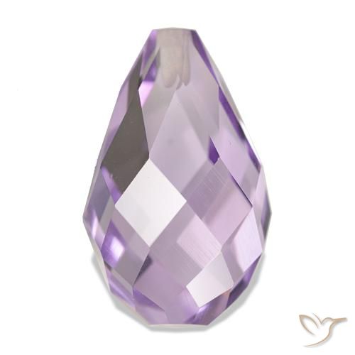 Améthyste Violet clair naturelle Briolette, 5.53 ct, VS
