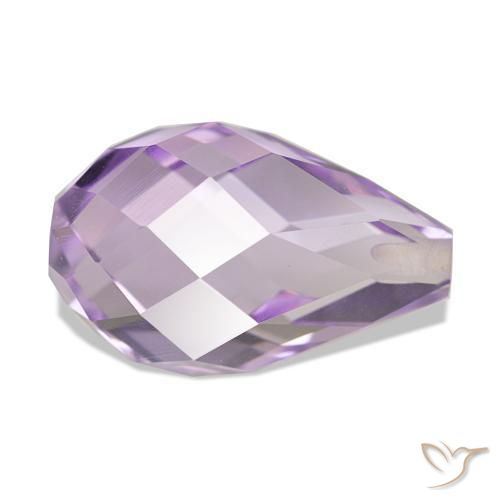 Améthyste Violet clair naturelle Briolette, 5.53 ct, VS
