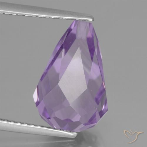 7.29ct Naturel Violet iris rosâtre Améthyste, Briolette, VS
