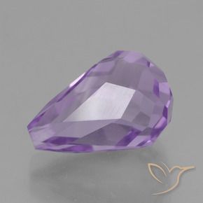 Améthyste Violet iris rosâtre naturelle Briolette, 7.29 ct, VS