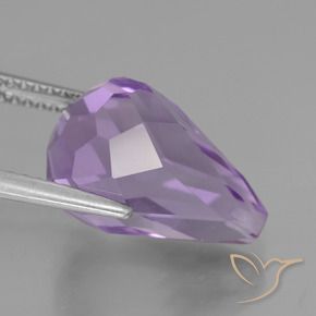 Améthyste Violet iris rosâtre naturelle Briolette, 7.29 ct, VS