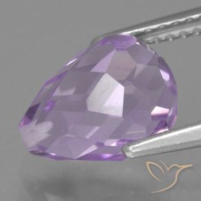 Améthyste Violet rosâtre léger naturelle Briolette, 3.32 ct, VS