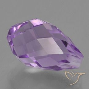 Améthyste Violet rosâtre moyen naturelle Briolette, 3.92 ct, VS