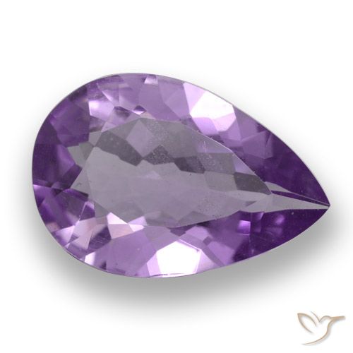 Améthyste pourpre violacé profond naturelle en forme de poire, 3,84 ct, VS