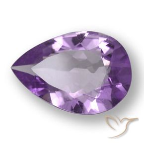 Améthyste pourpre violacé profond naturelle en forme de poire, 3,84 ct, VS