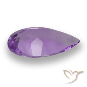 Améthyste pourpre violacé profond naturelle en forme de poire, 3,84 ct, VS