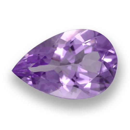 Améthyste violet moyen naturelle en forme de poire, 4,49 ct, VVS