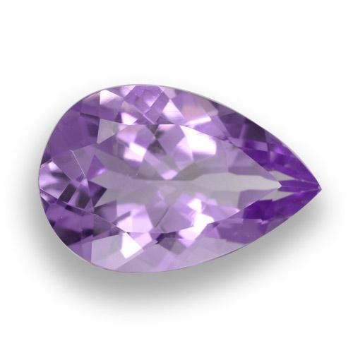 Améthyste violet moyen naturelle en forme de poire, 4,49 ct, VVS